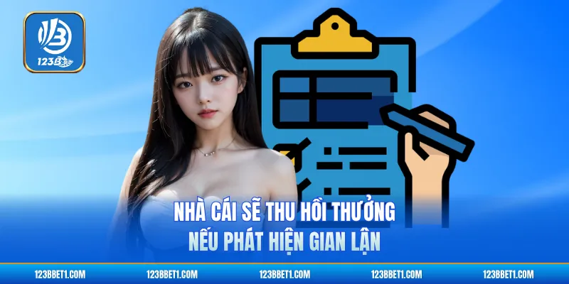 Nhà cái sẽ thu hồi thưởng nếu phát hiện gian lận